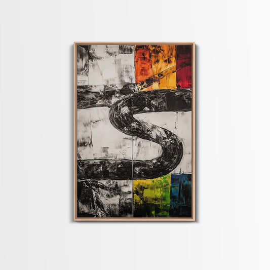 Abstract Waves, Bold Colors, Textured Expression, Canvas Print, Contemporary Art, Modern Wall Decor, Unique Home Style, Vibrant Statement