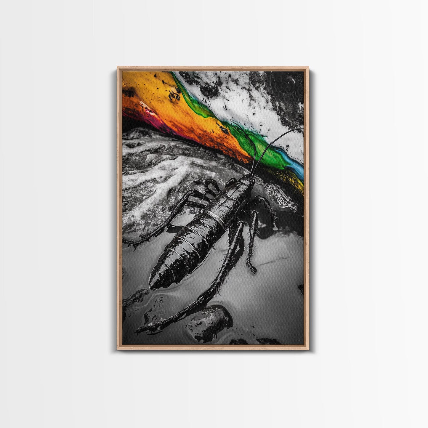 Lobster Art, Coastal Wall Decor, Ocean Life Print, Black and White Art, Nautical Theme, Canvas Print, Beach House Wall Art