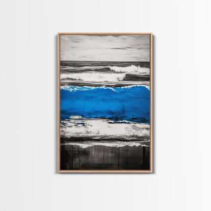 Rolling Waves, Beach Sunset, Blue Ocean, Canvas Print, Coastal Wall Art, Living Room Decor, Nautical Painting, Modern Seascape