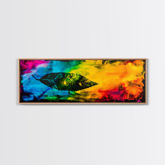 Abstract Leaf, Bold Colorful Art, Vibrant Wall Art, Canvas Print, Nature Inspired Decor, Modern Office Art, Eye-Catching Design