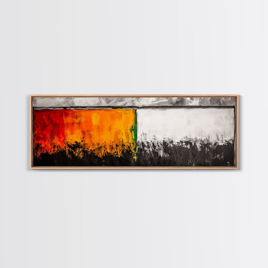 Abstract Fire, Modern Painting, Color Block Art, Canvas Print, Bold Wall Art, Living Room Decor, Vibrant Colors, Contemporary Aesthetic