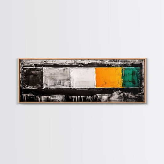 Abstract Modern Art, Minimalist Geometric Print, Neutral Wall Decor, Contemporary Office Art, Bold Color Canvas Print, Framed Canvas Print