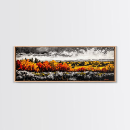 Autumn Foliage, Fall Trees, Seasonal Art, Canvas Print, Colorful Wall Art, Nature Decor, Thanksgiving Gift, Living Room Aesthetic