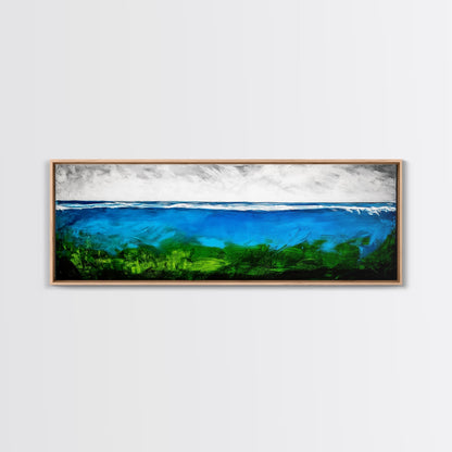 Deep Blue Ocean, Underwater Wall Art, Coastal Decor, Tranquil Seascape, Modern Beach Art, Large Canvas Print, Living Room Art