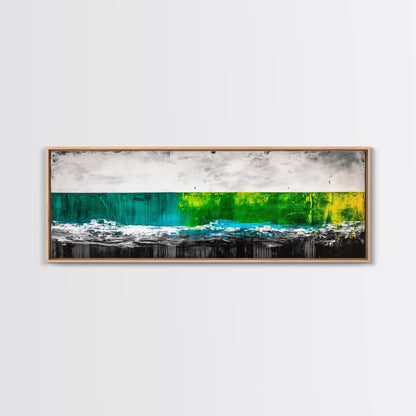 Abstract Water, Minimalist Ocean Art, Contemporary Coastal Decor, Serene Blue Green Painting, Canvas Print, Office Wall Art