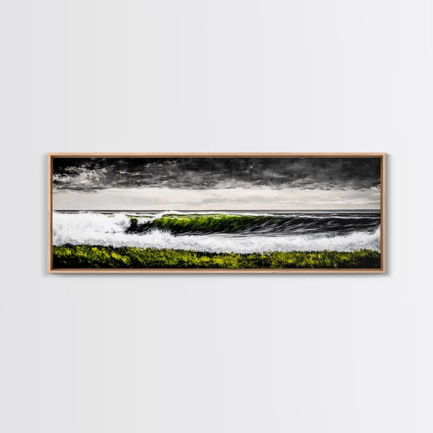 Ocean Wave, Coastal Wall Art, Black and White Print, Framed Canvas Print, Nautical Decor, Surf Art, Modern Home Decor