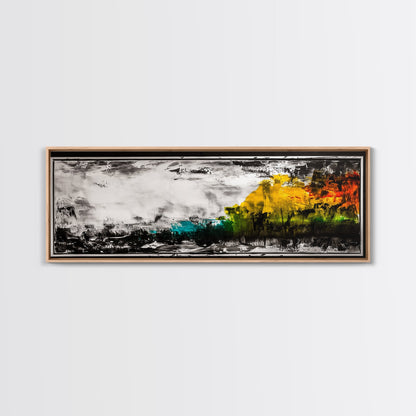 Moody Landscape Painting, Minimalist Nature Art, Rustic Home Decor, Dramatic Wall Art, Modern Abstract Print, Framed Canvas Print