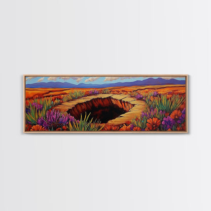 Autumn Desert Vibes, Colorful Fall Landscape, Bright Nature Scene, Southwest Art, Framed Canvas Print, Autumn Wall Decor, Living Room Art