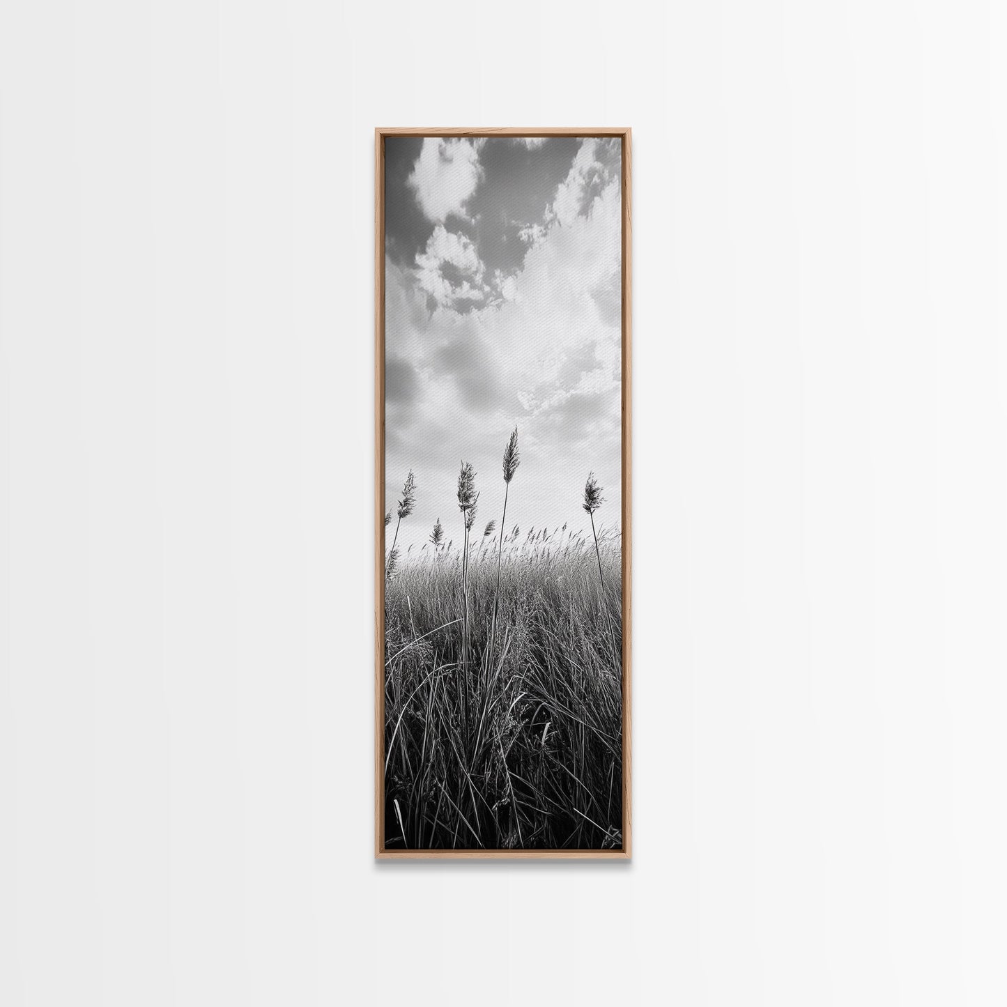 Wild Grass Field, Windswept Plains Scene, Minimalist Nature, Framed Canvas Print, Boho Bedroom Art, Modern Office Wall Art, Rustic Charm