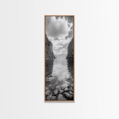 Canyon Lake, Majestic Water, Mountain Reflections, Nature Serenity, Minimalist Art, Canvas Print, Living Room Wall Art, Adventure Vibes