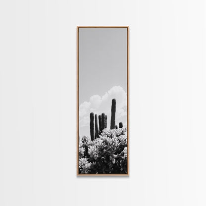 Cactus Cloudscape, Desert Plant Print, Southwestern Wall Decor, Minimalist Cactus Photography, Canvas Print, Boho Living Room Art