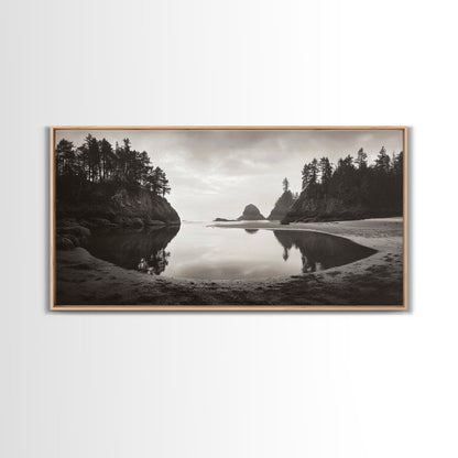 Tranquil Cove View, Forest Meets Ocean, Pacific Northwest Art, Canvas Print, Living Room Wall Art, Nature Photography, Calm Aesthetic