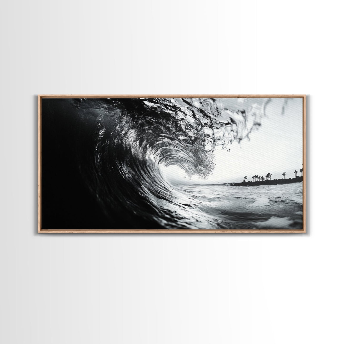 Meereswellenkräuselung, Brandungstunnel, tropische Küste, gerahmter Leinwanddruck, Küstenwandkunst, Strandhausdekoration, Naturfotografie