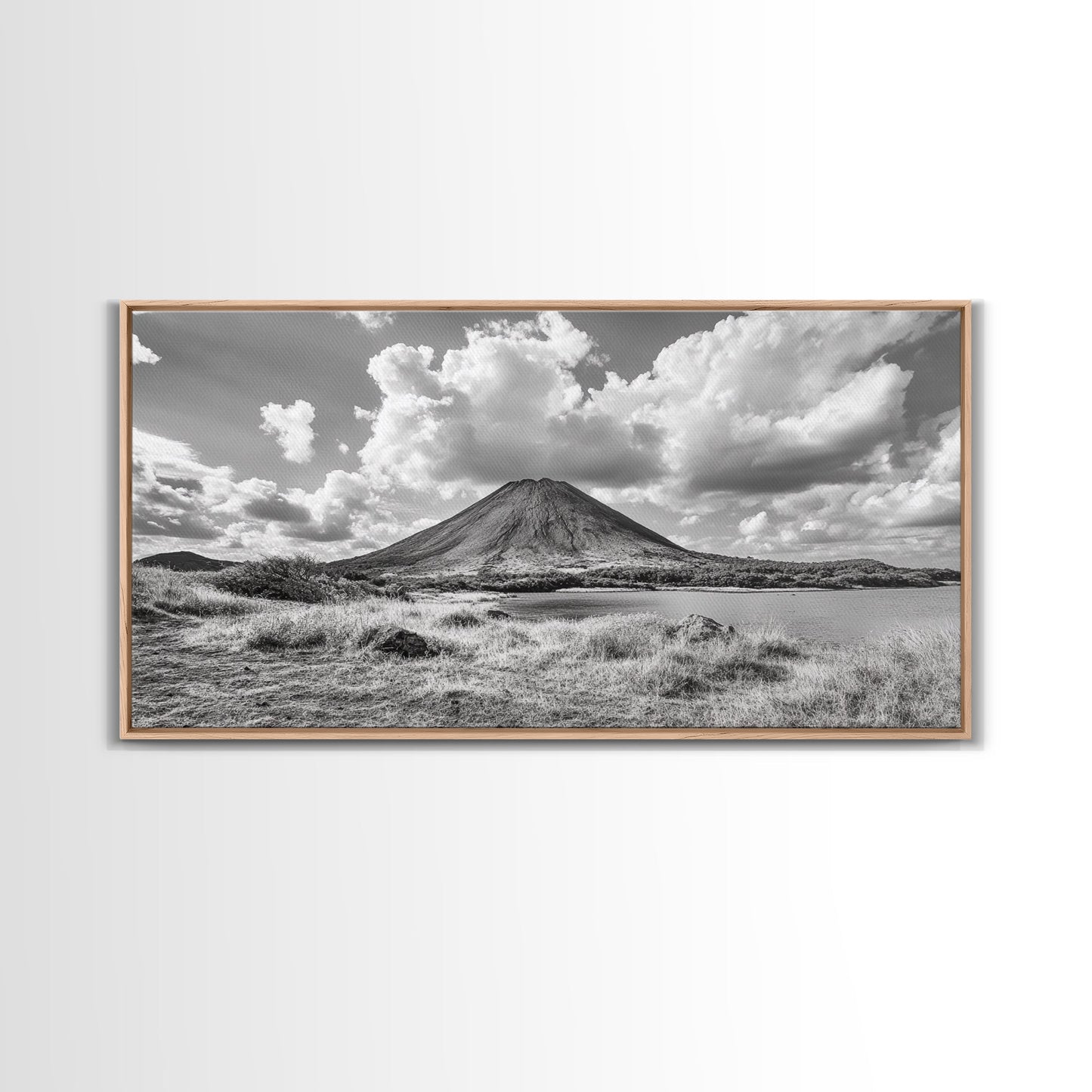 Volcano Peak, Dramatic Clouds, Nature Power, Canvas Print, Mountain Wall Art, Office Nature Photography, Landscape Fine Art Print