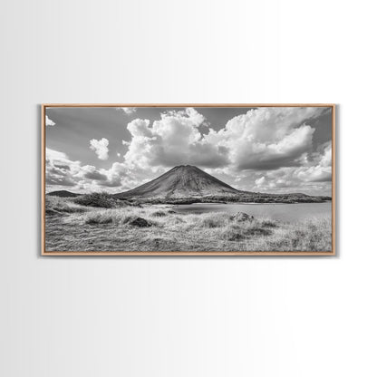 Volcano Peak, Dramatic Clouds, Nature Power, Canvas Print, Mountain Wall Art, Office Nature Photography, Landscape Fine Art Print