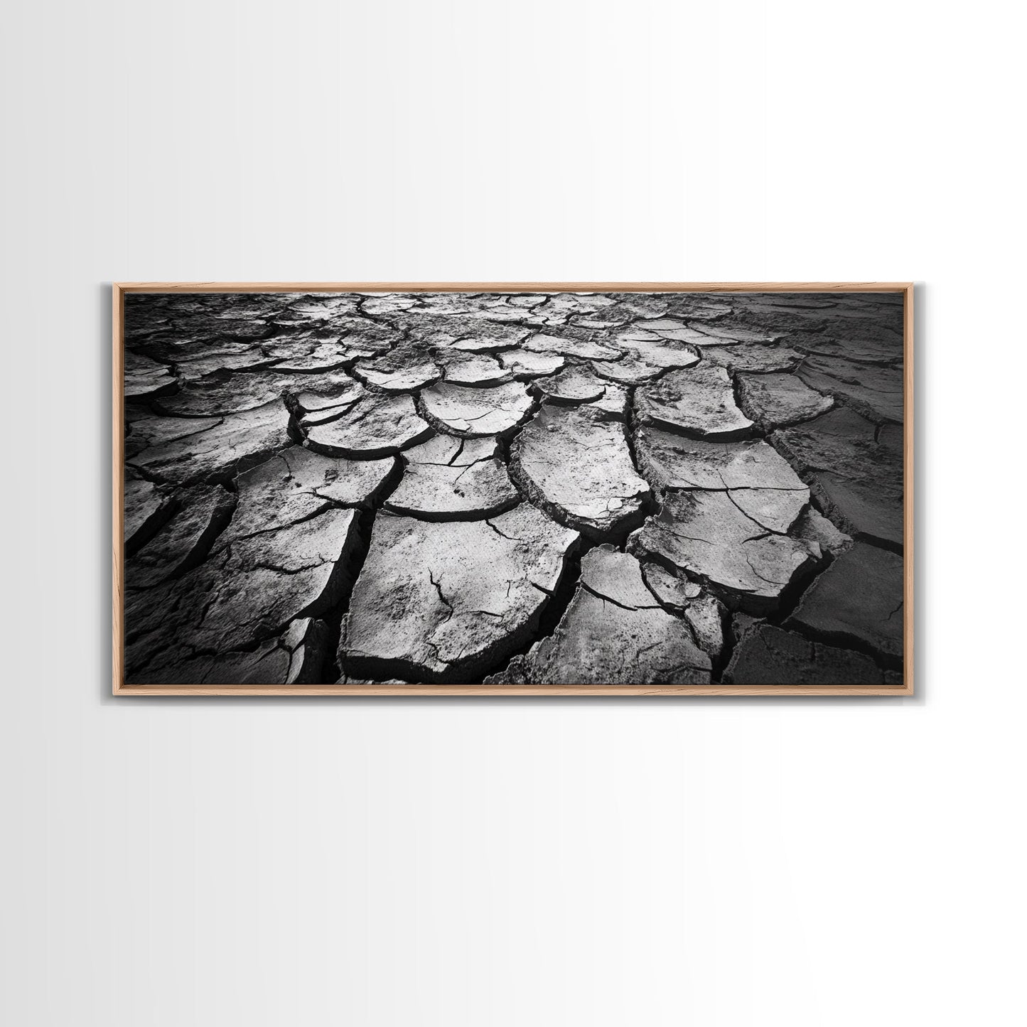 Cracked Earth Texture, Nature Closeup, Desert Minimalism, Earth Tone Art, Canvas Print, Rustic Home Decor, Fall Entryway Wall Art