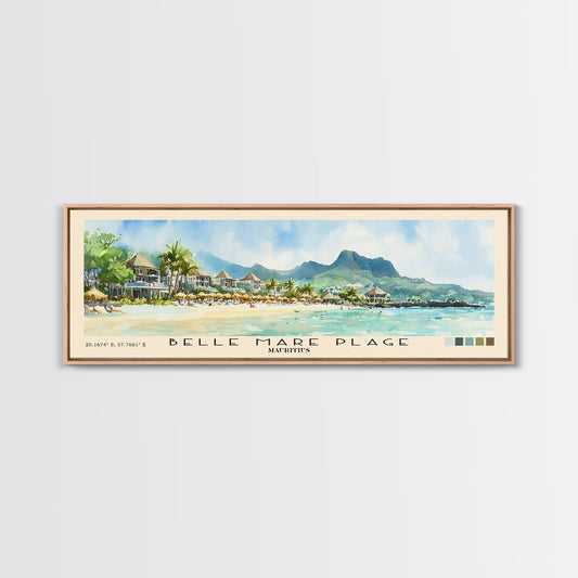 Belle Mare Plage, Mauritius Watercolor Print, Vacation Gift, Mauritius Wall Art, Beach Painting, Beach Decor, Beach Or Lakehouse Art