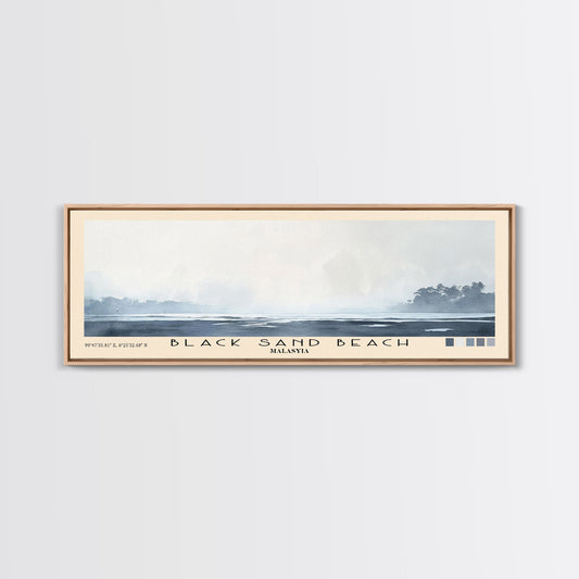 Black Sand Beach, Malasyia Watercolor Print, Vacation Gift, Malasyia Wall Art, Beach Painting, Beach Decor, Beach Or Lakehouse Art