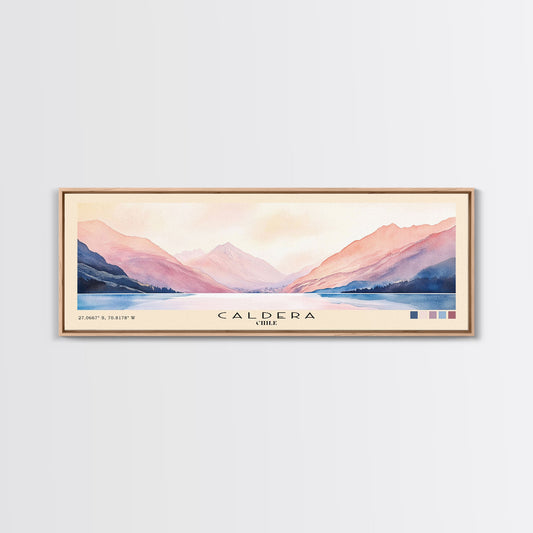 Caldera, Chile Watercolor Print, Vacation Gift, Chile Wall Art, Beach Painting, Beach Decor, Large Wall Art, Wood Frame Art