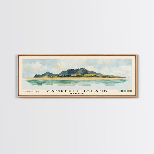 Campbell Island, New Zealand Watercolor Print, Vacation Gift, New Zealand Wall Art, Vacation Wall Art, Vacatation Memories, Beach Decor, Beach Or Lakehouse Art