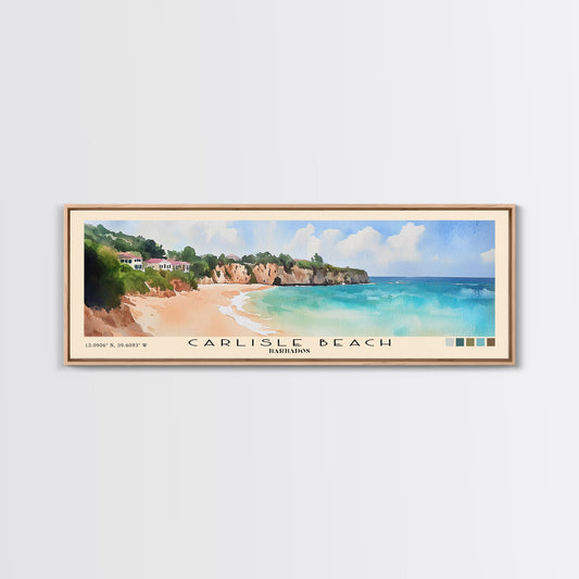 Carlisle Beach, Barbados Watercolor Print, Vacation Gift, Barbados Wall Art, Beach Painting, Beach Decor, Beach Or Lakehouse Art