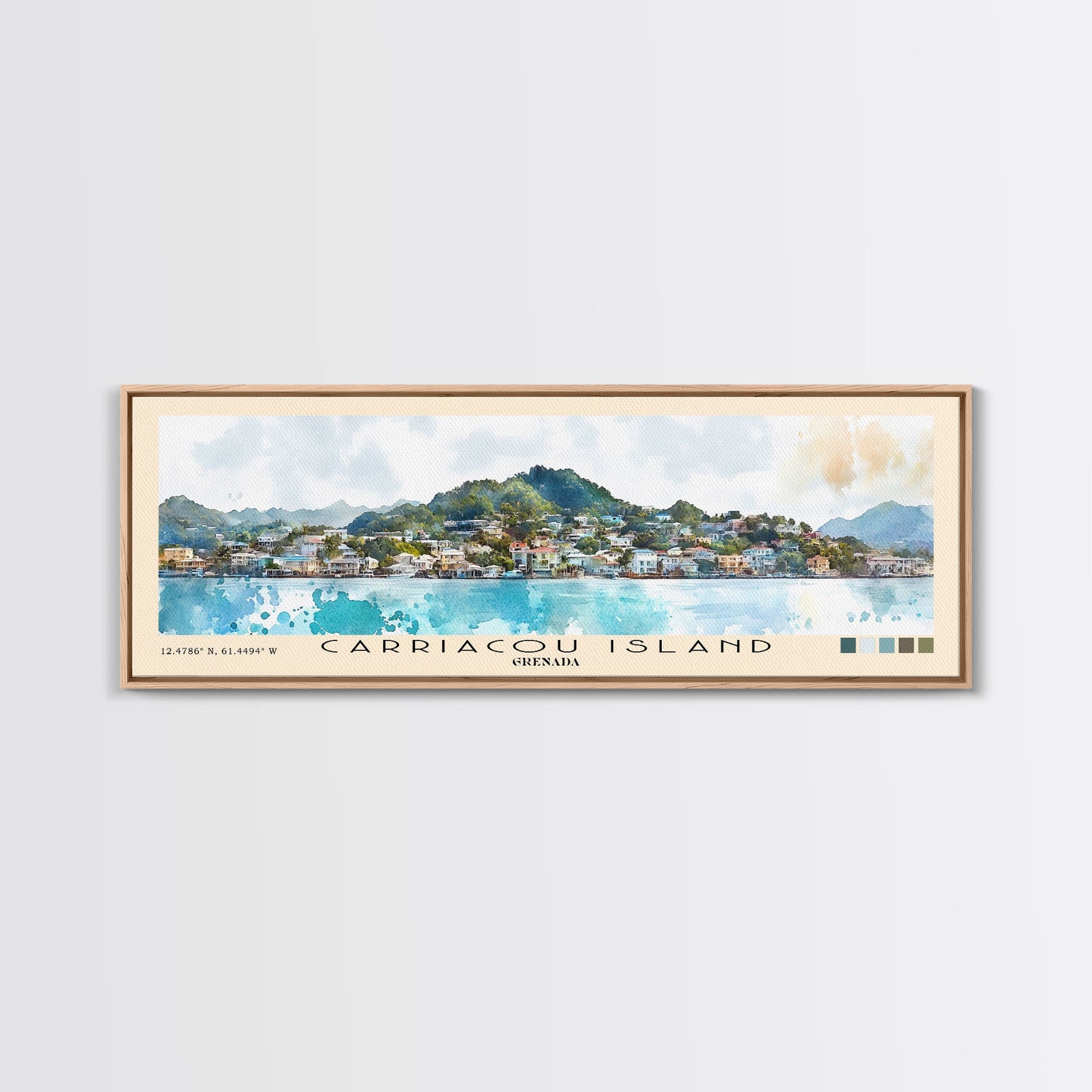 Carriacou Island, Grenada Watercolor Beach Print, Vacation Gift, Grenada Wall Art, Beach Painting, Beach Decor, Beach Painting