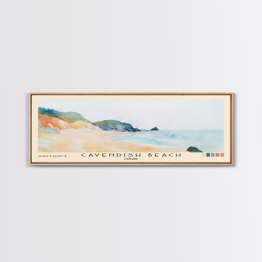 Cavendish Beach, Canada Watercolor Print, Vacation Gift, Canada Wall Art, Beach Painting, Beach Decor, Beach Or Lakehouse Art