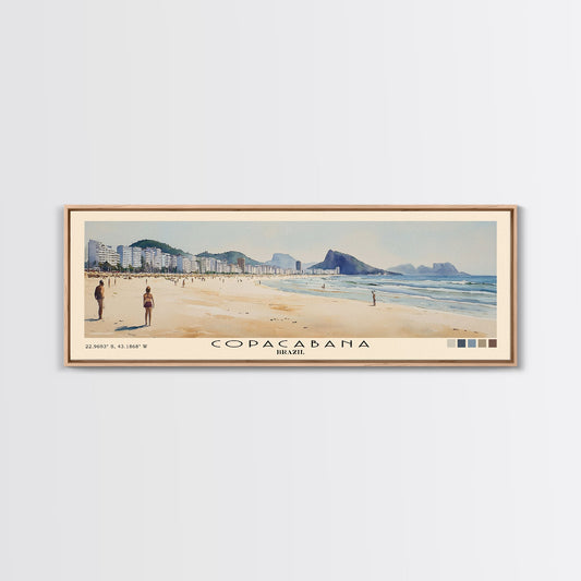 Copacabana, Brazil Watercolor Print, Vacation Gift, Brazil Wall Art, Beach Painting, Beach Decor, Beach Or Lakehouse Art