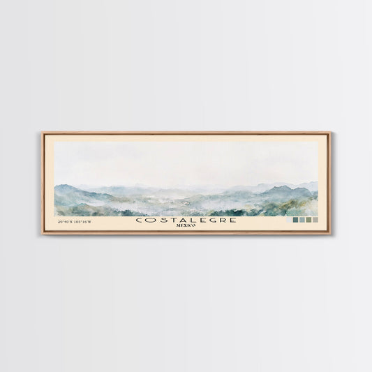 Costalegre, Mexico Watercolor Print, Vacation Gift, Mexico Wall Art, Beach Painting, Beach Decor, Large Wall Art, Wood Frame Art