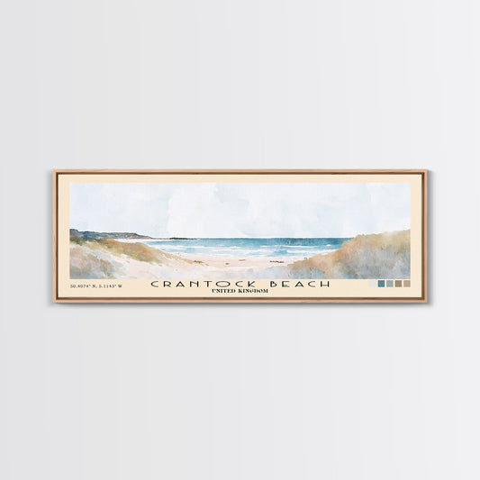 Crantock Beach, United Kingdom Watercolor Print, Vacation Gift, United Kingdom Wall Art, Beach Painting, Beach Decor, Beach Or Lakehouse Art