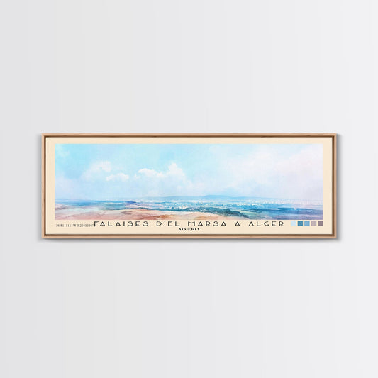 Falaises d’El Marsa a Alger, Algeria Watercolor Print, Vacation Gift, Algeria Wall Art, Beach Painting, Beach Decor, Beach Or Lakehouse Art