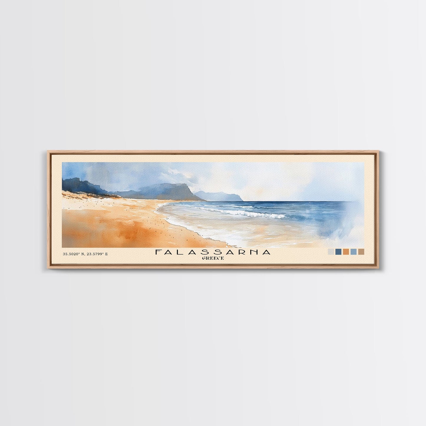Falassarna, Greece Watercolor Beach Print, Vacation Gift, Greece Wall Art, Beach Painting, Beach Decor, Beach Painting