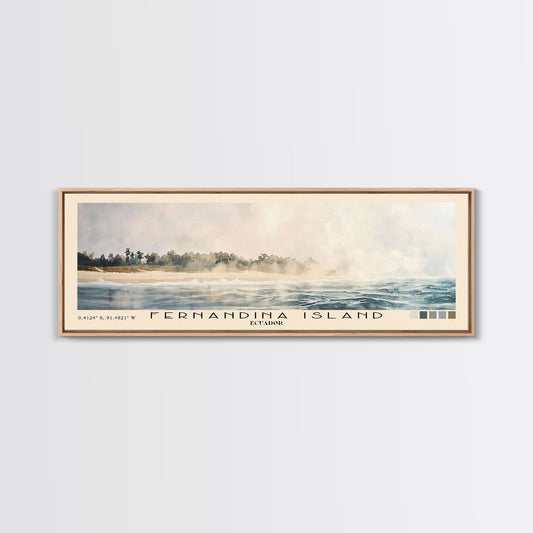 Fernandina Island, Ecuador Watercolor Print, Vacation Gift, Ecuador Wall Art, Vacation Wall Art, Vacatation Memories, Beach Decor, Beach Or Lakehouse Art
