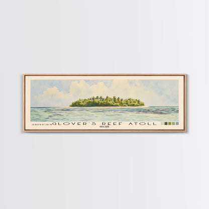 Glover’s Reef Atoll, Belize Watercolor Beach Print, Vacation Gift, Belize Wall Art, Beach Painting, Beach Decor, Beach Painting
