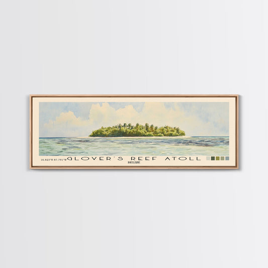 Glover’s Reef Atoll, Belize Watercolor Beach Print, Vacation Gift, Belize Wall Art, Beach Painting, Beach Decor, Beach Painting