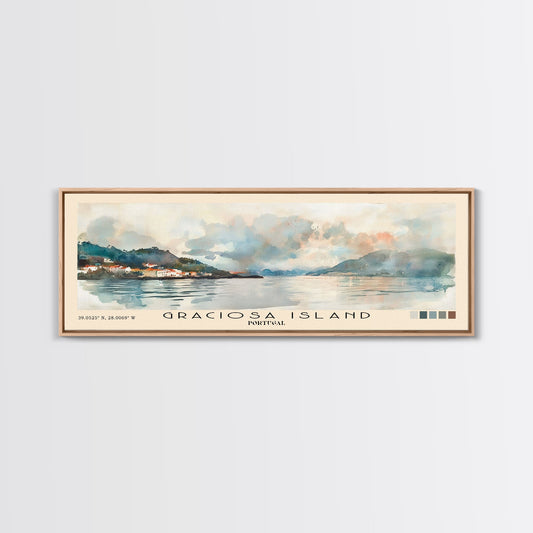 Graciosa Island, Portugal Watercolor Print, Vacation Gift, Portugal Wall Art, Beach Painting, Beach Decor, Beach Or Lakehouse Art