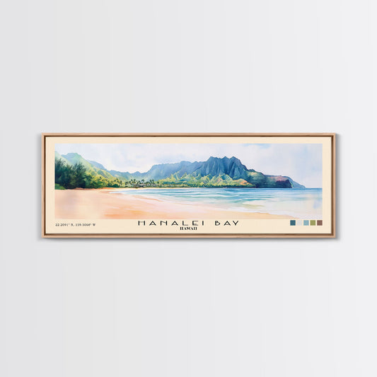 Hanalei Bay, Hawaii Watercolor Print, Vacation Gift, Hawaii Wall Art, Vacation Wall Art, Vacatation Memories, Beach Decor, Beach Or Lakehouse Art