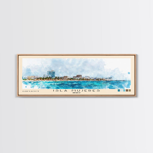 Isla Mujeres, Mexico Watercolor Beach Print, Vacation Gift, Mexico Wall Art, Beach Painting, Beach Decor, Beach Painting