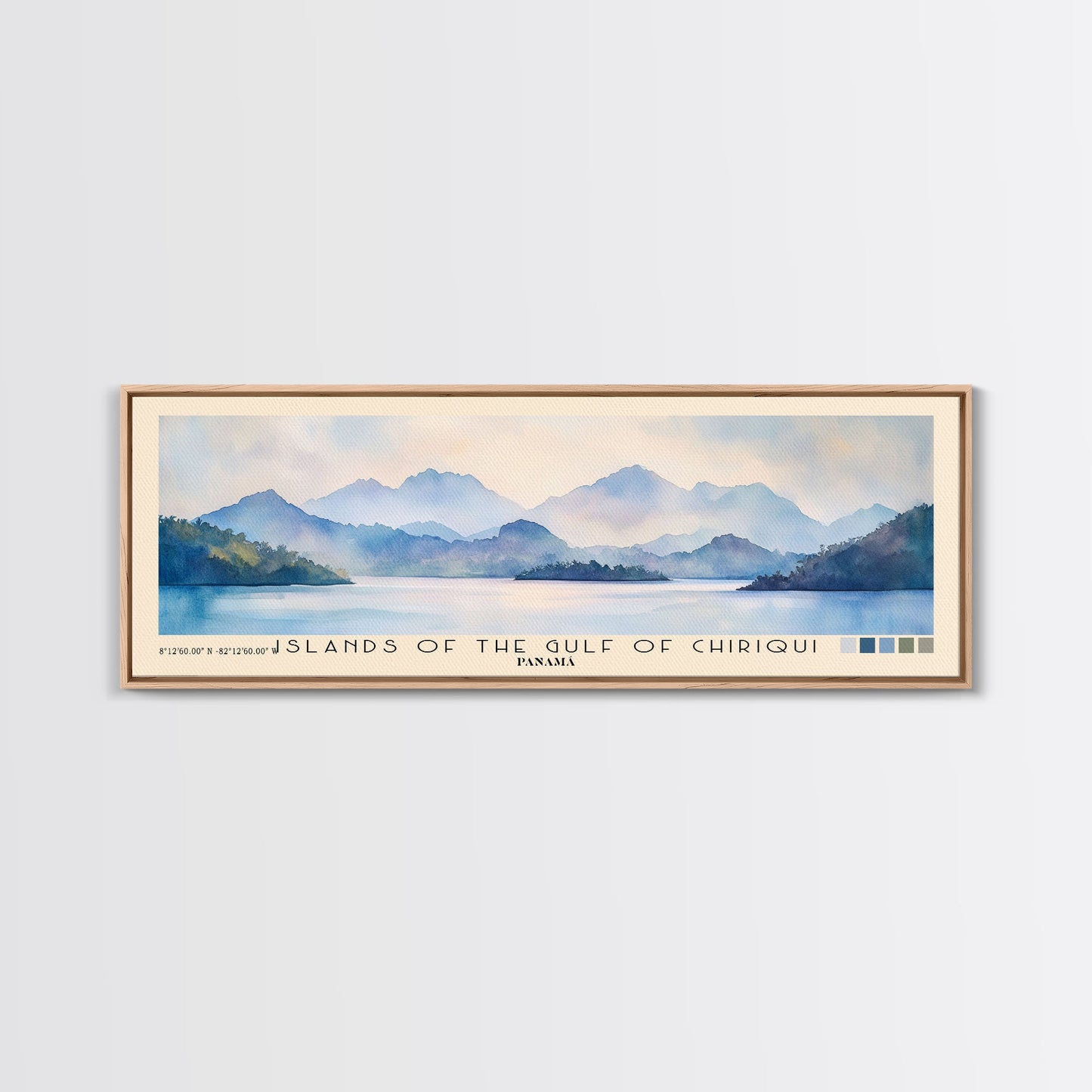 Islands of the Gulf of Chiriqui, Panamá Watercolor Beach Print, Vacation Gift, Panamá Wall Art, Beach Painting, Beach Decor, Beach Painting