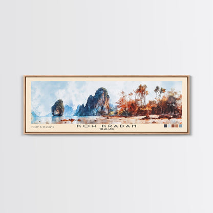 Koh Kradan, Thailand Watercolor Beach Print, Vacation Gift, Thailand Wall Art, Beach Painting, Beach Decor, Beach Painting