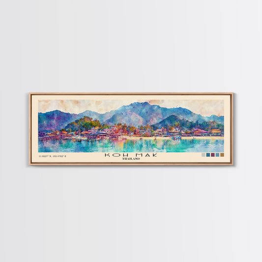 Koh Mak, Thailand Watercolor Print, Vacation Gift, Thailand Wall Art, Vacation Wall Art, Vacatation Memories, Beach Decor, Beach Or Lakehouse Art
