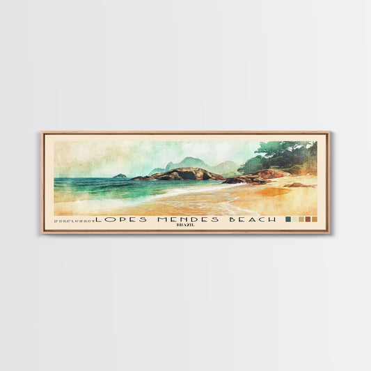 Lopes Mendes Beach, Brazil Watercolor Print, Vacation Gift, Brazil Wall Art, Beach Painting, Beach Decor, Beach Or Lakehouse Art