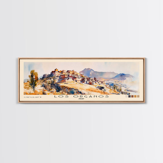 Los Organos, Peru Watercolor Print, Vacation Gift, Peru Wall Art, Beach Painting, Beach Decor, Large Wall Art, Wood Frame Art