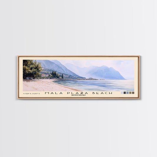 Mala Plaža Beach, Montenegro Watercolor Print, Vacation Gift, Montenegro Wall Art, Vacation Wall Art, Vacatation Memories, Beach Decor, Beach Or Lakehouse Art