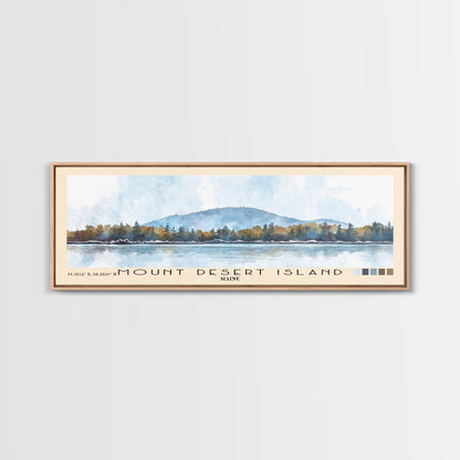 Mount Desert Island, Maine Watercolor Beach Print, Vacation Gift, Maine Wall Art, Framed Canvas Print, Framed Beach Painting