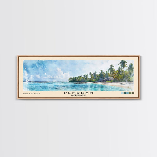 Penrhyn, Cook Islands Watercolor Print, Vacation Gift, Cook Islands Wall Art, Beach Painting, Beach Decor, Beach Or Lakehouse Art