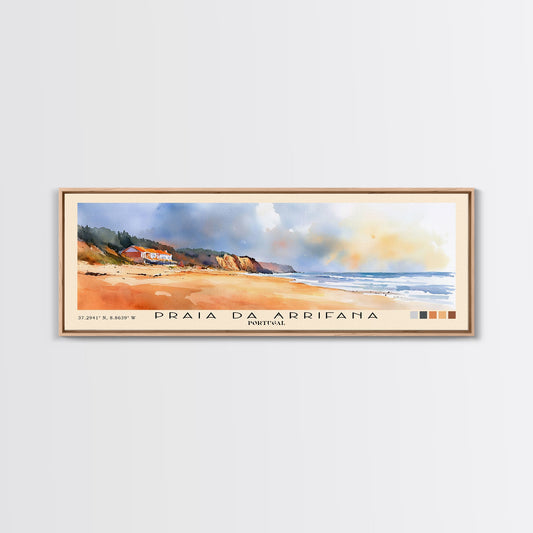 Praia da Arrifana, Portugal Watercolor Print, Vacation Gift, Portugal Wall Art, Vacation Wall Art, Vacatation Memories, Beach Decor, Beach Or Lakehouse Art