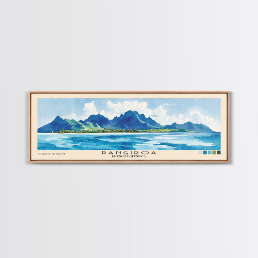 Rangiroa, French Polynesia Watercolor Print, Vacation Gift, French Polynesia Wall Art, Beach Painting, Beach Decor, Beach Or Lakehouse Art