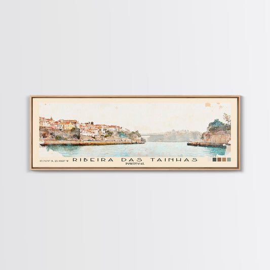 Ribeira das Tainhas, Portugal Watercolor Beach Print, Vacation Gift, Portugal Wall Art, Beach Painting, Beach Decor, Beach Painting