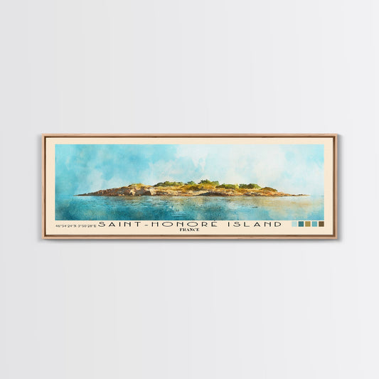 Saint-Honoré Island, France Watercolor Print, Vacation Gift, France Wall Art, Beach Painting, Beach Decor, Beach Or Lakehouse Art